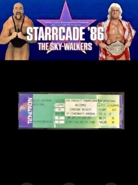 NWA Starrcade 1986 Wrestling FULL CCTV Ticket Stub Beckett BAS Graded 8! POP 1!